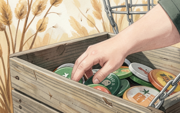 An illustration for this edition's lead story: Loaner Discs Waiting at the First Tee