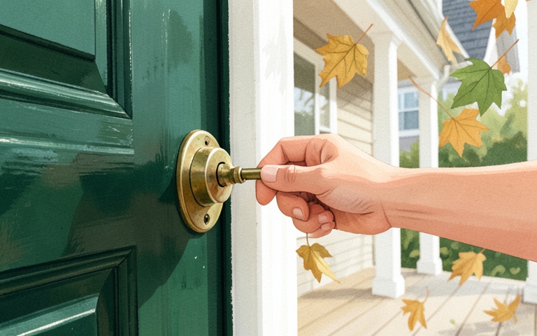 An illustration for this edition's lead story: A Local Family Unlocks Their New Front Door