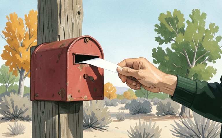 An illustration for this edition's lead story: Absentee Ballot Request Deadline Arrives Tomorrow