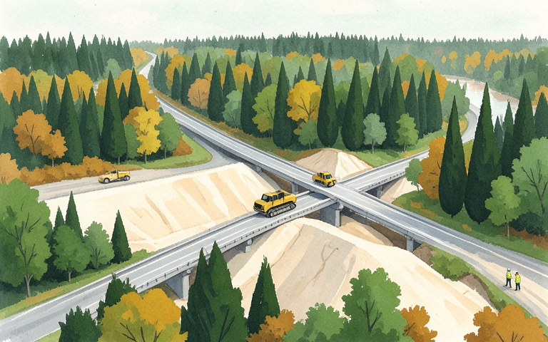 An illustration for this edition's lead story: $17M Highway 71 Project to Lift Flood-Prone River Crossing