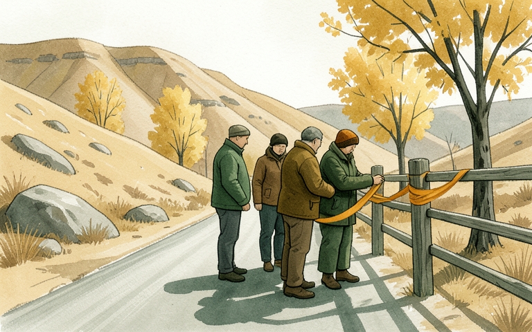 An illustration for this edition's lead story: Country Road Dedication Today Honors Valley Educators