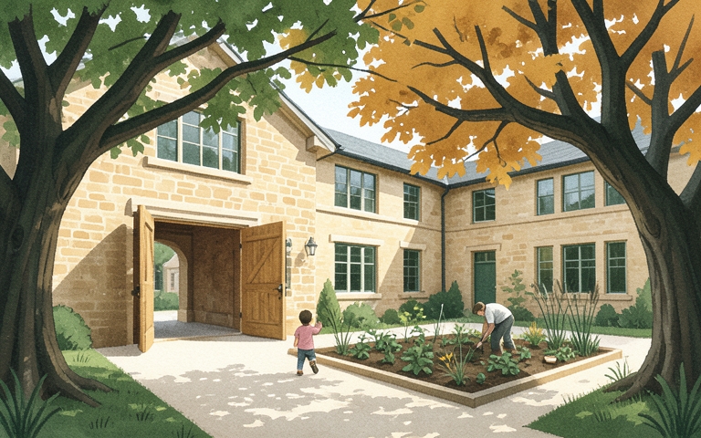 An illustration for this edition's lead story: Historic Pease Campus Set for $21M Child Care Revival