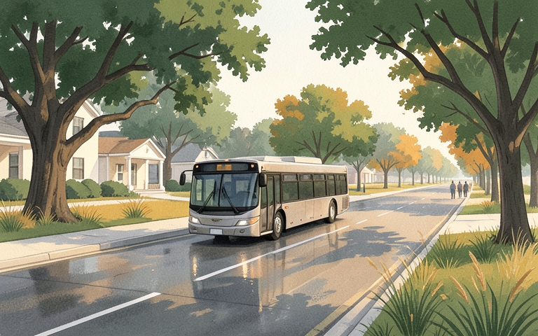 An illustration for this edition's lead story: Council Pushes for Transit Priority Along Parmer Lane