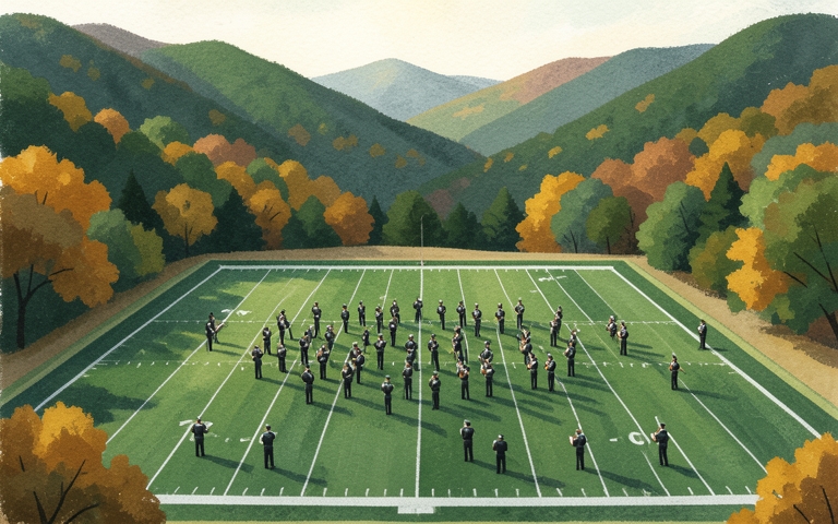 An illustration for this edition's lead story: Pike Central Marching Hawks Earn Historic Regional Podium Finish