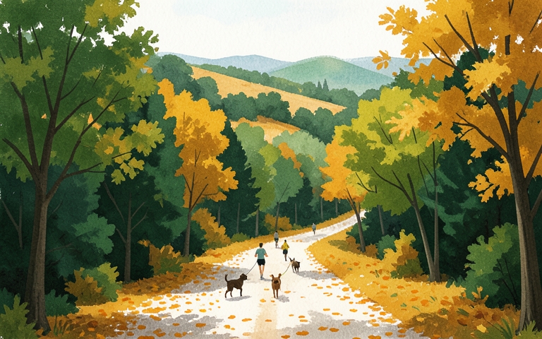 An illustration for this edition's lead story: Over 1,500 Canine Racers Hit the Wooded Trails Today