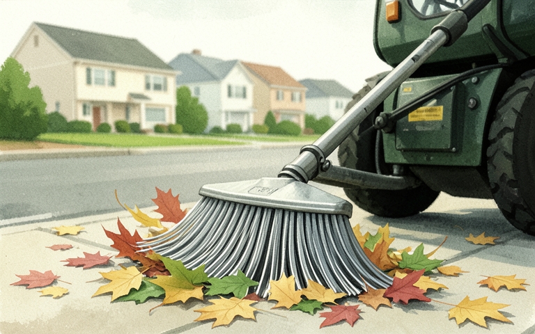 An illustration for this edition's lead story: Curbside Sweepers Roll Out Across Neighborhoods Today