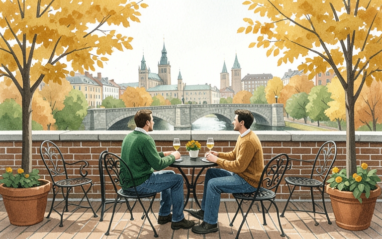 An illustration for this edition's lead story: Rooftop Dining Overlooking Carroll Creek Arrives Downtown
