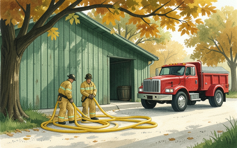An illustration for this edition's lead story: Rural Volunteer Fire Crews Receive $400,000 Budget Boost
