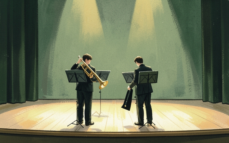 An illustration for this edition's lead story: Student Musicians Take the Stage for Monday's Fall Concert