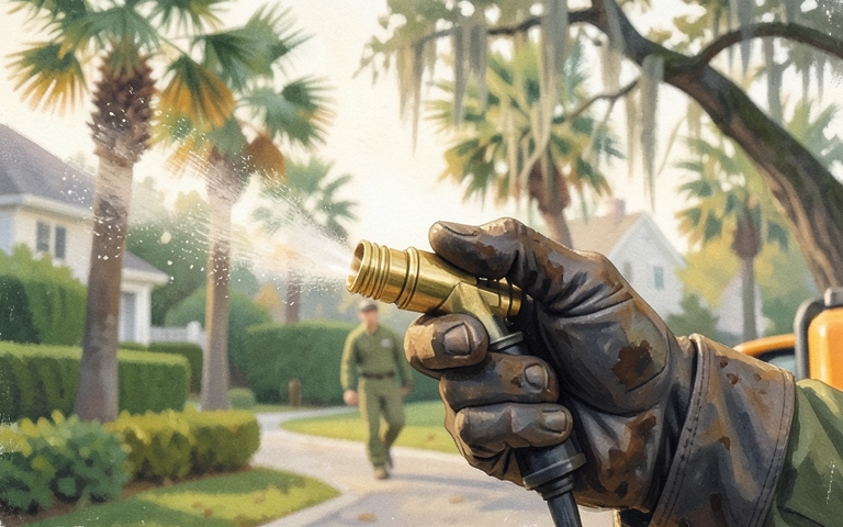 An illustration for this edition's lead story: Mosquito Control Ramps Up Spraying Across Neighborhoods