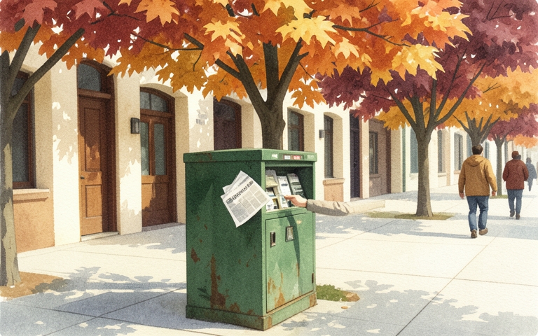 An illustration for this edition's lead story: Fresh Chapter Begins for the Neighborhood Weekly on Main Street