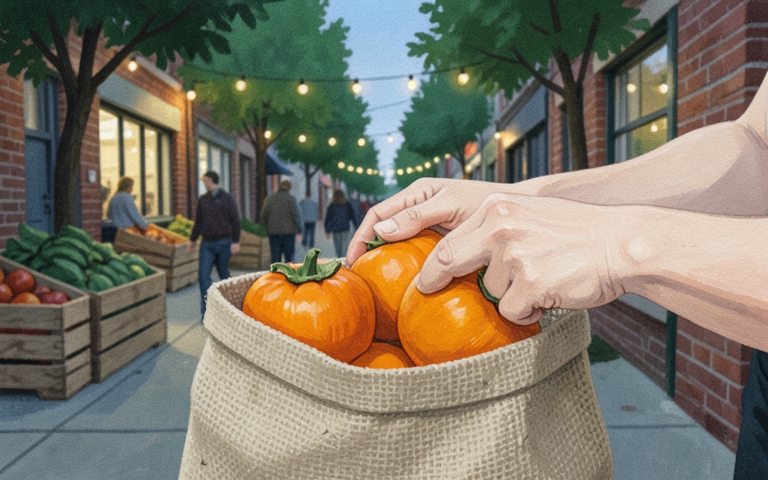 An illustration for this edition's lead story: Downtown Farmers Market Wraps Its Season This Thursday