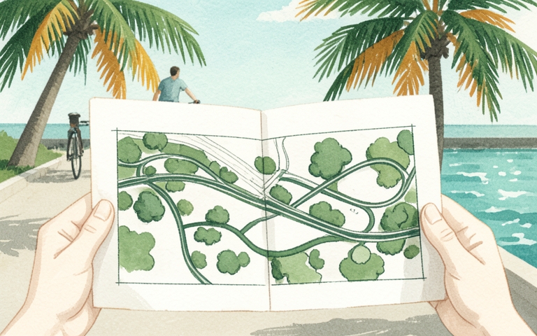 An illustration for this edition's lead story: A Split-Level Green Vision Proposed for the Rickenbacker