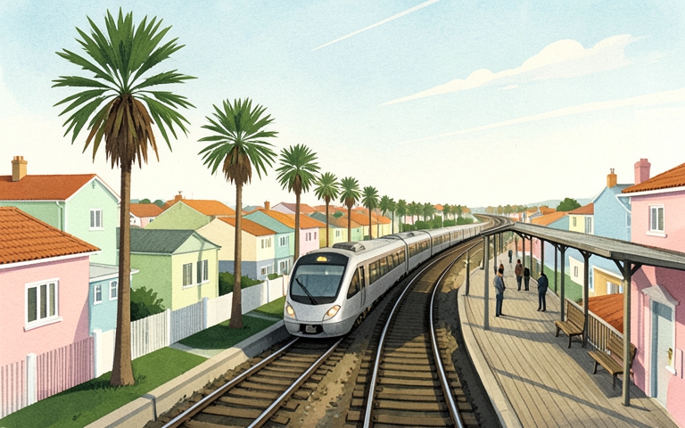 An illustration for this edition's lead story: Full State Funding Secured for Northeast Corridor Commuter Rail