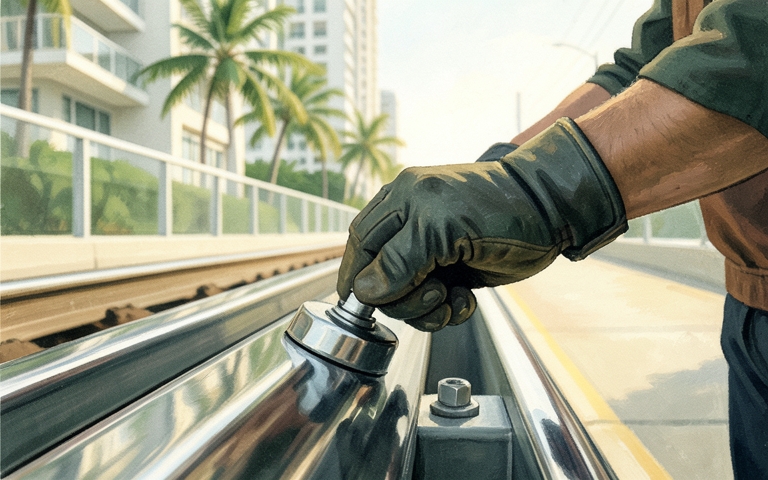 An illustration for this edition's lead story: Financial District Metromover Station Closed for Switch Upgrades