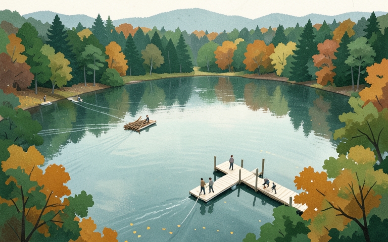 An illustration for this edition's lead story: Volunteers and Boaters Team Up to Clear Lake Hazards
