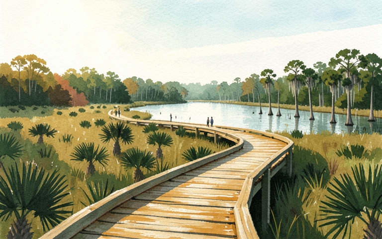 An illustration for this edition's lead story: Revised Plans Advance for 24-Acre Nature Park
