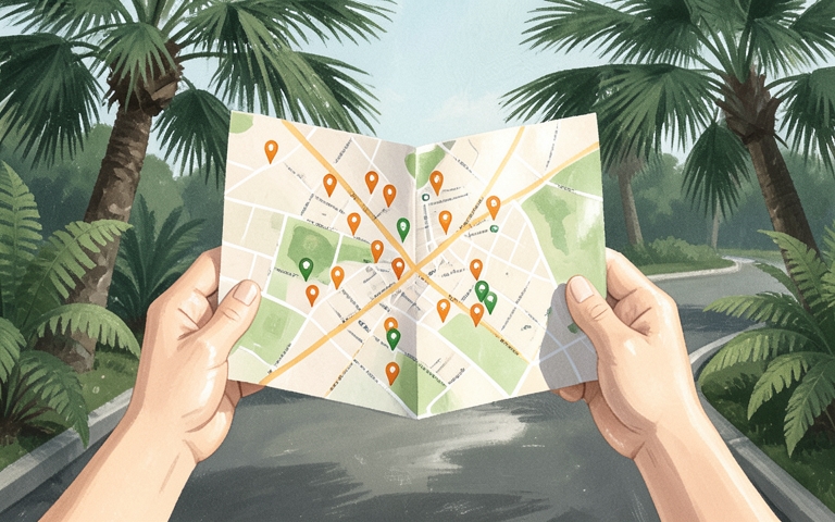 An illustration for this edition's lead story: Public Art Scavenger Hunt Unfolds Across City Parks