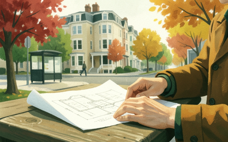 An illustration for this edition's lead story: New Six-Story Housing Proposal Moves to North Main