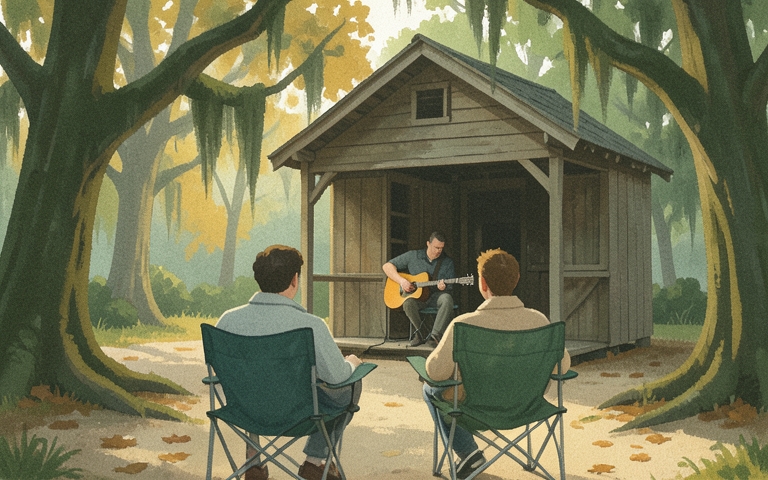 An illustration for this edition's lead story: Fall Festivals and Blues Rhythms Take Over This Weekend
