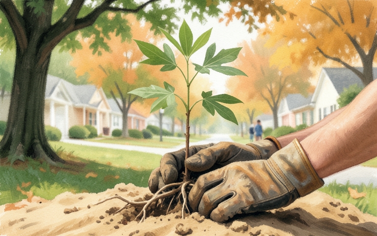 An illustration for this edition's lead story: Clearer Neighborhood Canopy and Tree Rules Move Forward