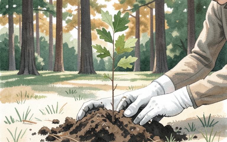 An illustration for this edition's lead story: 10,000 Native Trees Coming to Local Yards and Parks