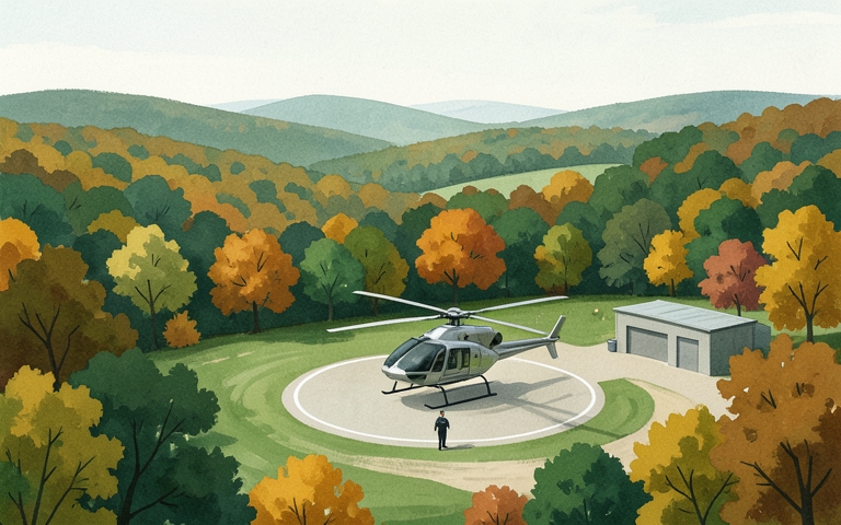 An illustration for this edition's lead story: New Medical Helicopter Secures Regional Flight Base