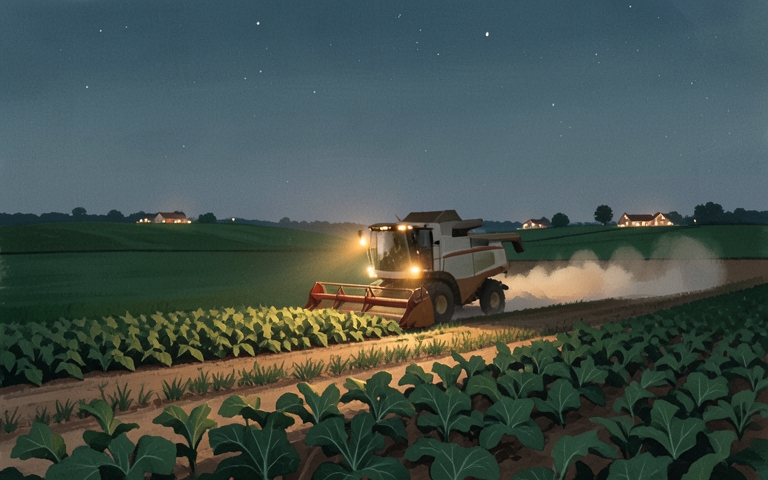 An illustration for this edition's lead story: Soybean Yields Top Expectations as Combines Roll Late